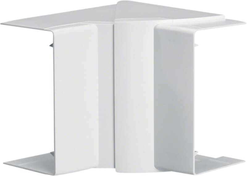 Hager Systemer Internal corner for LFF 60x110 mm trunking, moulded ABS, traffic white RAL 9016, adjustable 83...97 deg LFF6011049016