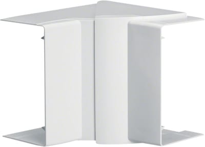 Hager Systemer Internal corner for LFF 60x110 mm trunking, moulded ABS, traffic white RAL 9016, adjustable 83...97 deg LFF6011049016