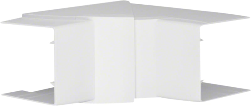 Hager Systemer Internal corner for LFF 60x60 mm trunking, moulded ABS, traffic white RAL 9016, adjustable 83...97 deg LFF6006049016