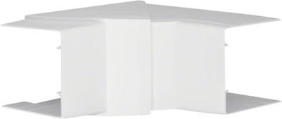 Hager Systemer Internal corner for LFF 60x60 mm trunking, moulded ABS, traffic white RAL 9016, adjustable 83...97 deg LFF6006049016