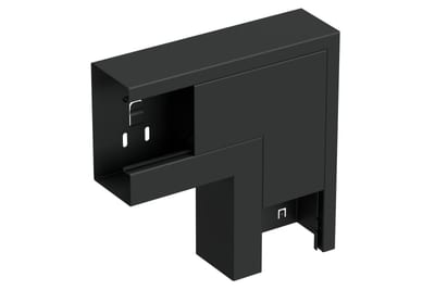 L-Piece down 130/72 Black RAL9017
