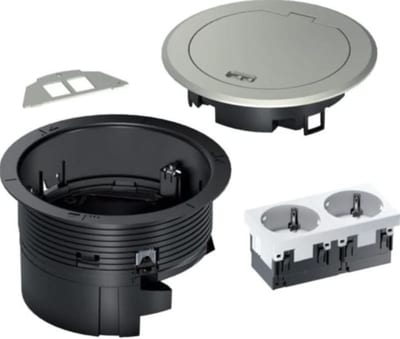 BSR Floor Box Round WITH Metal Klapp Cover