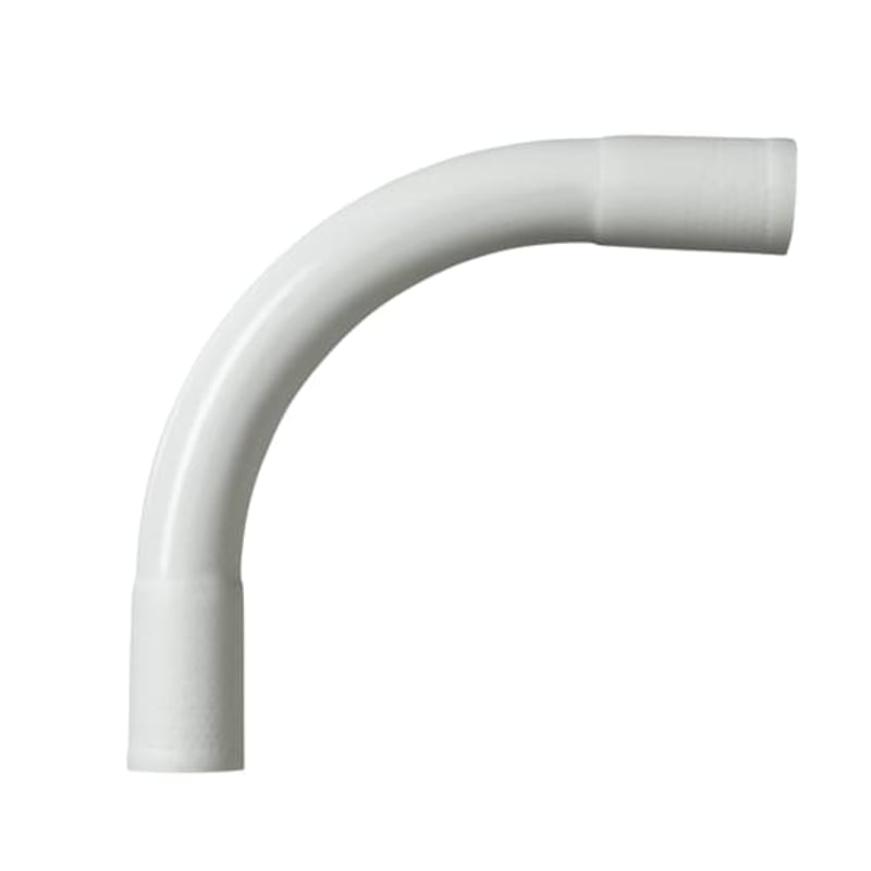 ABB Halogen free (HF) conduit bend comes with locking glue and is used when the conduit is difficult to bend. the bend is 90°. 750N JMKL32HF