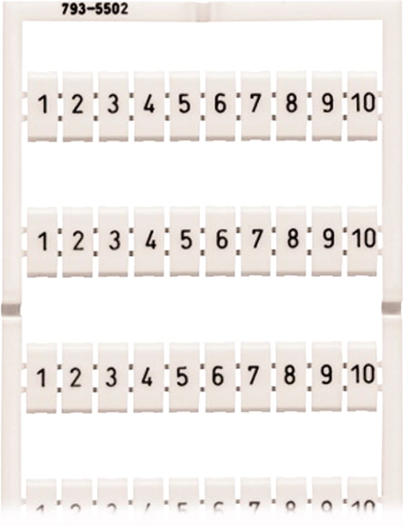 WMB marking card, 31 ... 40 (10X), stretchable 5 - 5.2 mm (793-5505)