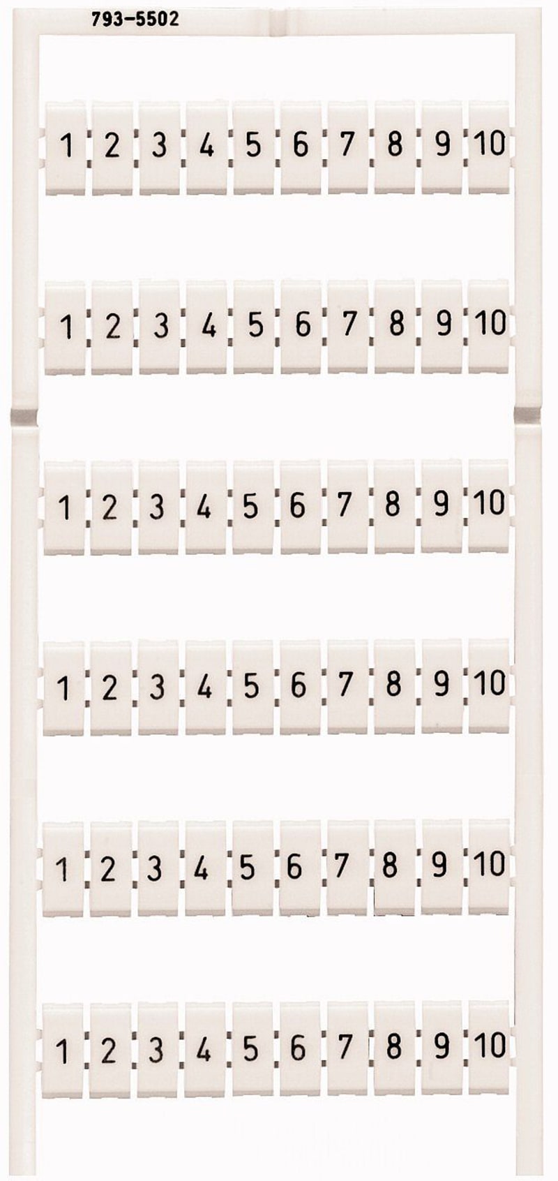 WMB marking card, 41 ... 50 (10X), stretchable 5 - 5.2 mm (793-5506)