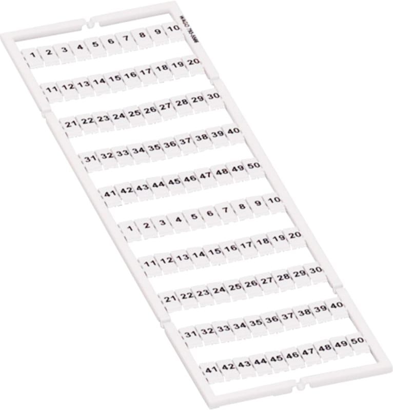 WMB marking card, 1 ... 50 (2X), stretchable 5 - 5.2 mm (793-5566)