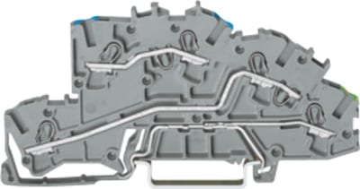 WAGO TOPJOB S Three-Level Installation Terminal Block N/L/PE, 2.5 mm², Grey