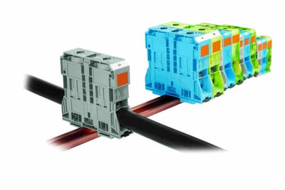2-Conductor through terminal block, 185 mm², only for DIN 35 x 15 rail