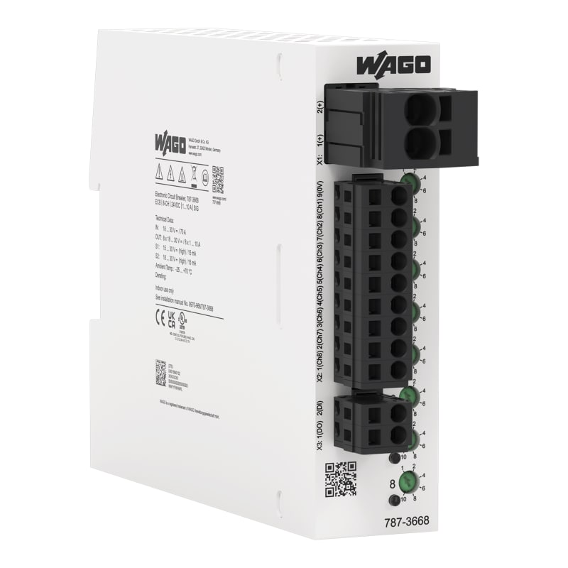 Electronic circuit breaker; 8-Channel; 24 VDC input voltage; adjustable 1 … 10 A; Signal contact (787-3668)