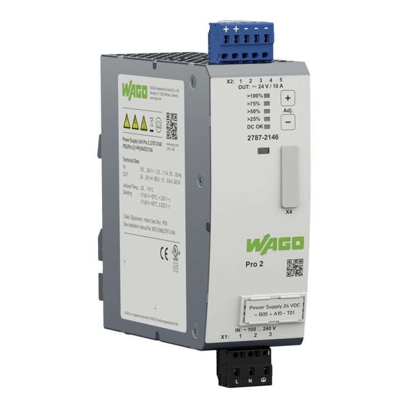 WAGO Pro 2 single-phase power supply 24 VDC 10 A TopBoost PowerBoost (2787-2146)