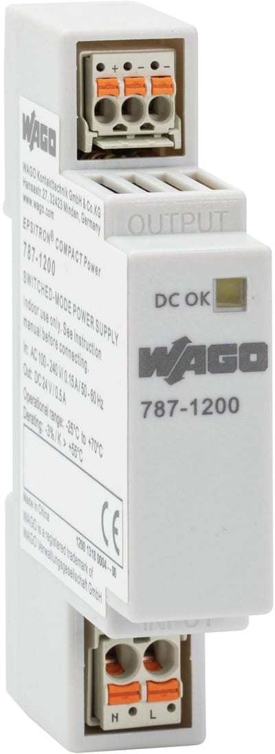 Switched-mode power supply; Compact; 1-Phase; 24 VDC output voltage; 0.5 A output current; DC-OK LED