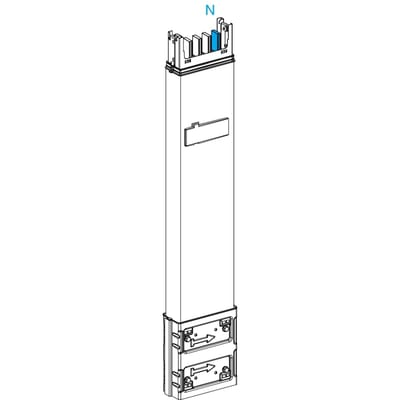 Schneider Electric Vertical distribution length, Canalis KSA250, aluminium, 160/250A, fixed length 0.8M, 1 outlet, 3L+N+PE, white RAL9001 KSA250ED4081