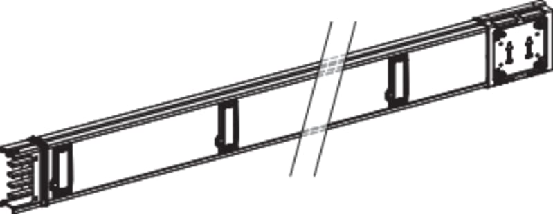 Schneider Electric Horizontal distribution length, Canalis KSA250, aluminium, 100/160/250A, fixed length 1.5M, 6 outlets, 3L+N+PE, RAL9001 KSA250ED4156