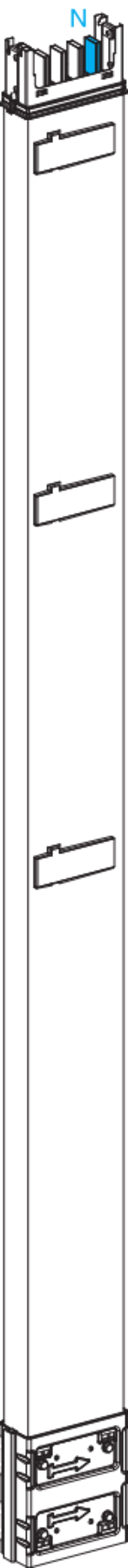 Schneider Electric Vertical distribution length, Canalis KSA250, aluminium, 160/250A, fixed length 2M, 3 outlets, 3L+N+PE, white RAL9001 KSA250EV4203