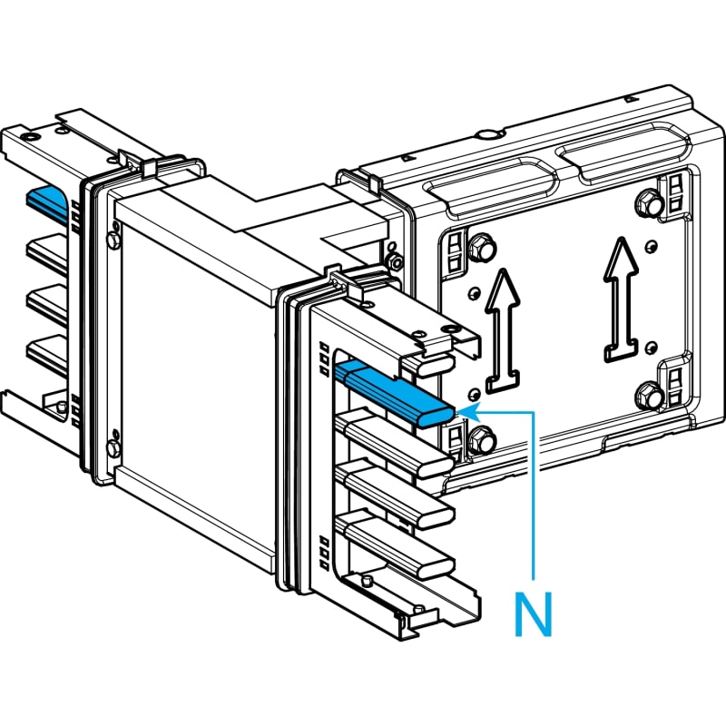 Schneider Electric Tee, Canalis KSA400, aluminium, 400A, fixed dimensions (A/B/C 165mm), 3L+N+PE, white RAL9001 KSA400DTC40