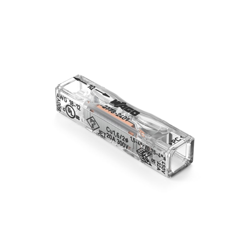 PUSH WIRE® Inline Splicing Connector, for solid and stranded conductors, max. 4 mm², 2-Conductor (2773-2401)