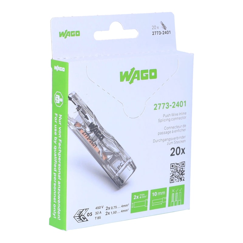 Innpluglemme inline 2X4MM² in blister (2773-2401/995-020)