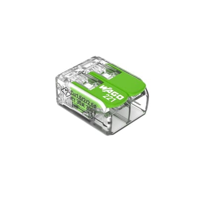 Splicing connector with levers, for all conductor types, max. 6 mm², 2-Conductor (221-622)