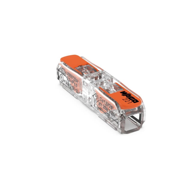 Inline splicing connector with levers, for all conductor types, max. 4 mm², 2-Conductor (221-2411)