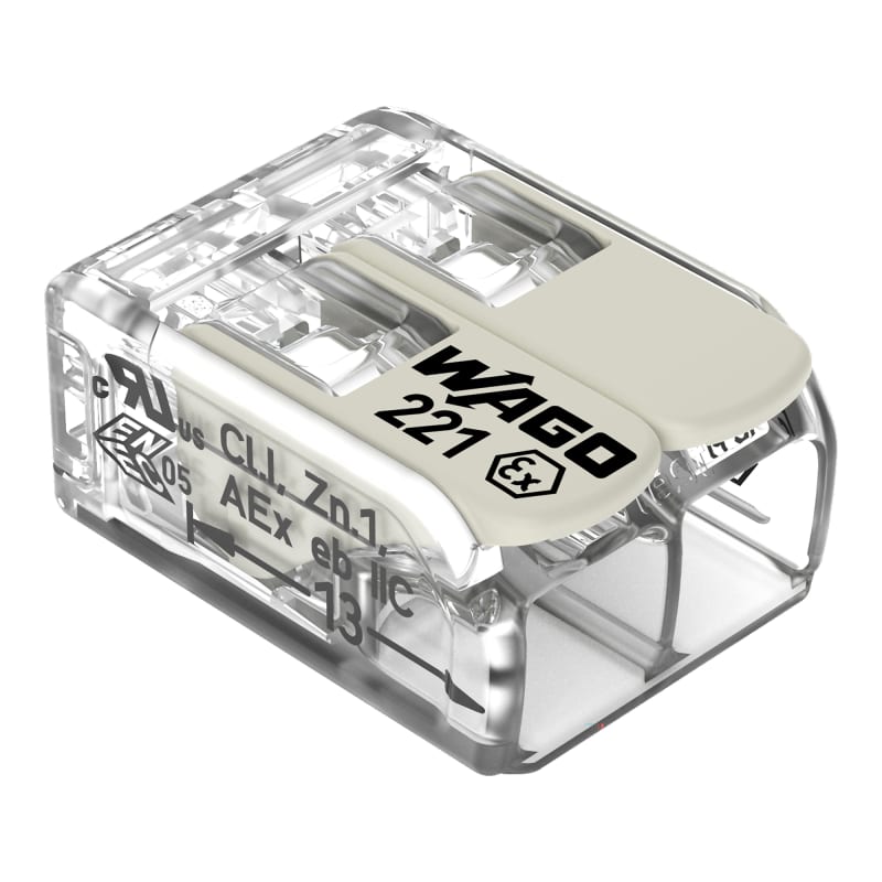 Splicing connector with levers, for all conductor types, max. 6 mm², 2-Conductor (221-682)