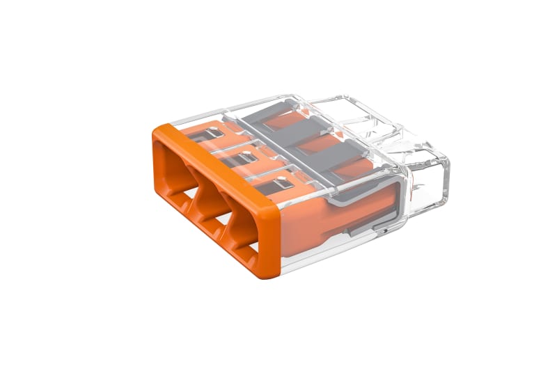 PUSH WIRE® splicing connector, for solid and stranded conductors, max. 4 mm², 3-Conductor (2773-403)