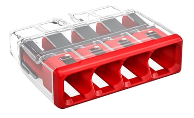 PUSH WIRE® splicing connector, for solid and stranded conductors, max. 4 mm², 4-Conductor