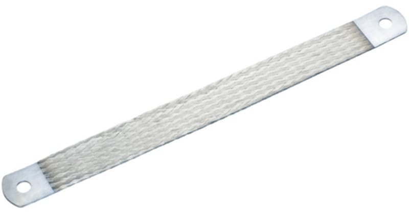 nVent ERIFLEX 556740 MBJ Grounding and Bonding Braid, Tinned Copper, 180 A Ampacity, 59.2 kcmil, 7.874", 0.413" Hole