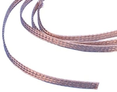 nVent ERIFLEX FRCB1516 Flat Braid in Coil, Bare Copper, 31.57 kcmil, 82'