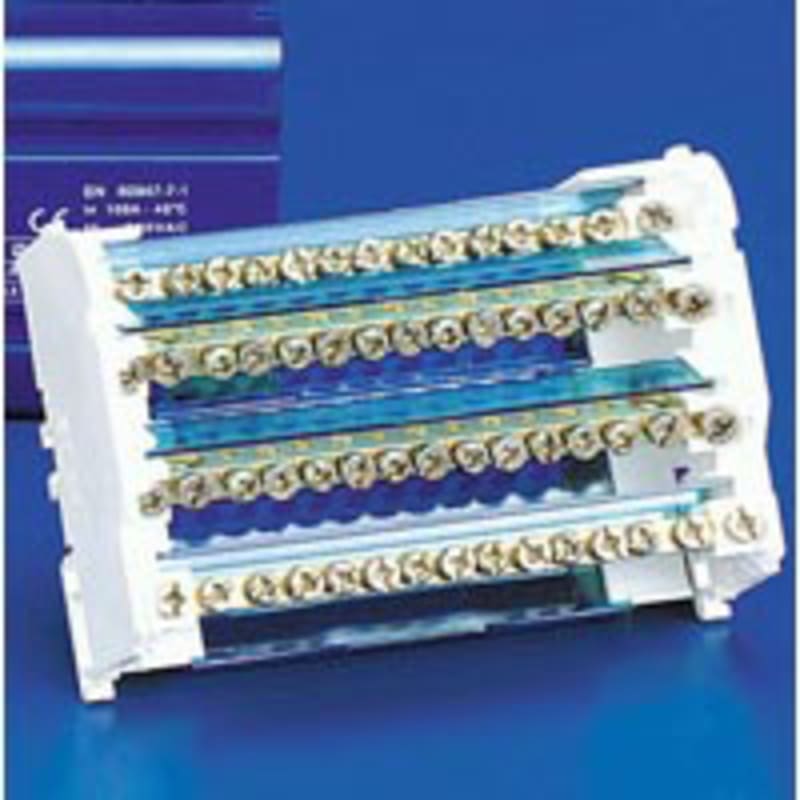 nVent ERIFLEX TD40A Four Pole Distribution Block, 40 A, 2 Line Side & 11 Load Side Connections