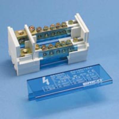 nVent ERIFLEX BD100125A Two Pole Distribution Block, 100/125 A, 1 Line Side & 6 Load Side Connections