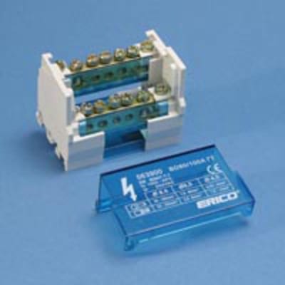 nVent ERIFLEX BD80100A Two Pole Distribution Block, 80/100 A, 1 Line Side & 6 Load Side Connections