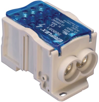 nVent ERIFLEX 569051 Single Pole Dist. Block,400 A UL/CSA, 2 Cables Line, 12 Cables Load, Copper