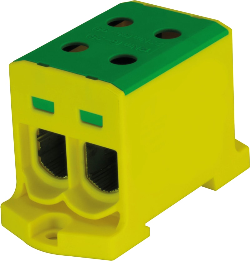 Terminal block 2X95 mm² yellow/green (BPZ-KC-2/95PE-ALU)