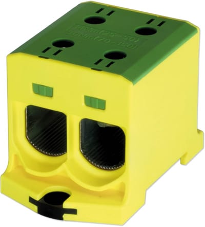 Terminal block 2X150 mm² yellow/green