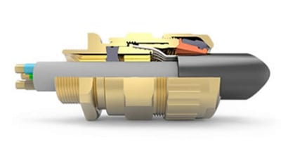 Hawke 501/453/RAC Ex d / Ex e barrier cable gland, size O, M20, nickel-plated brass