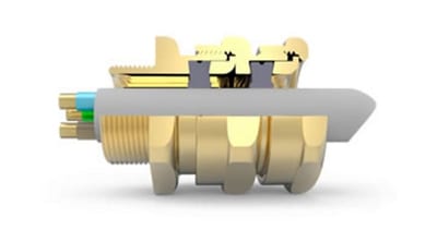 Hawke 501/423 Ex d / Ex e cable gland, size C2, M40, nickel-plated brass