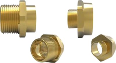 Hawke 476 Ex d / Ex e thread adapter, 3/4NPT to M20, nickel-plated brass