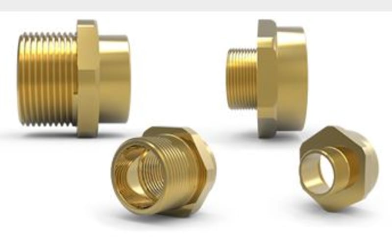 Hawke 476 Ex d / Ex e thread adapter, 1/2NPT to M25, brass (476/A-1/2N-25BR)