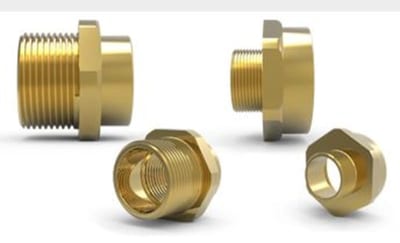 Hawke 476 Ex d / Ex e thread adapter, M25 to M40, nickel-plated brass