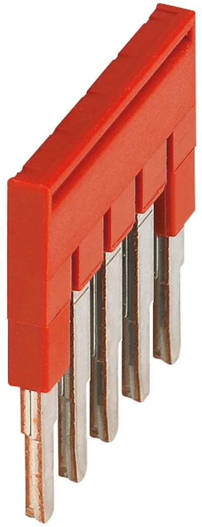 Jumper link 5 pole for 2,5mm² - red