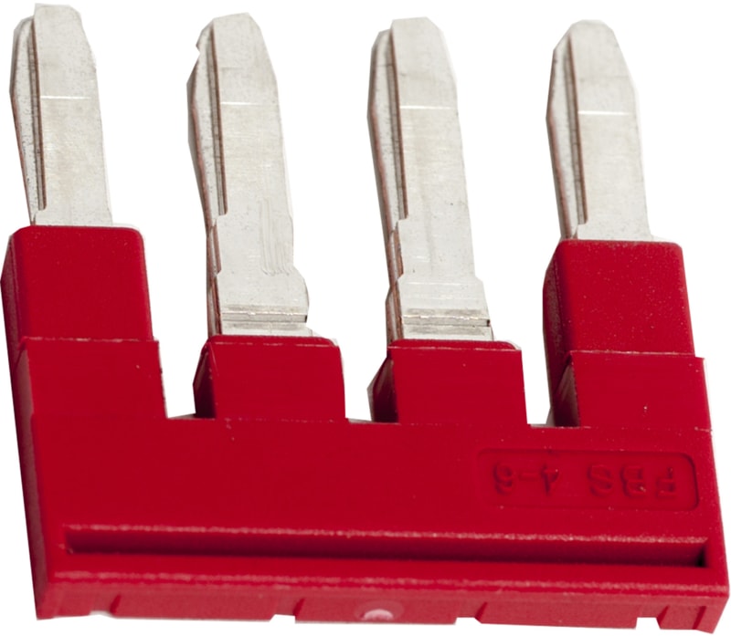 Jumper link 4 pole for 4mm² - red (NSYTRAL44)