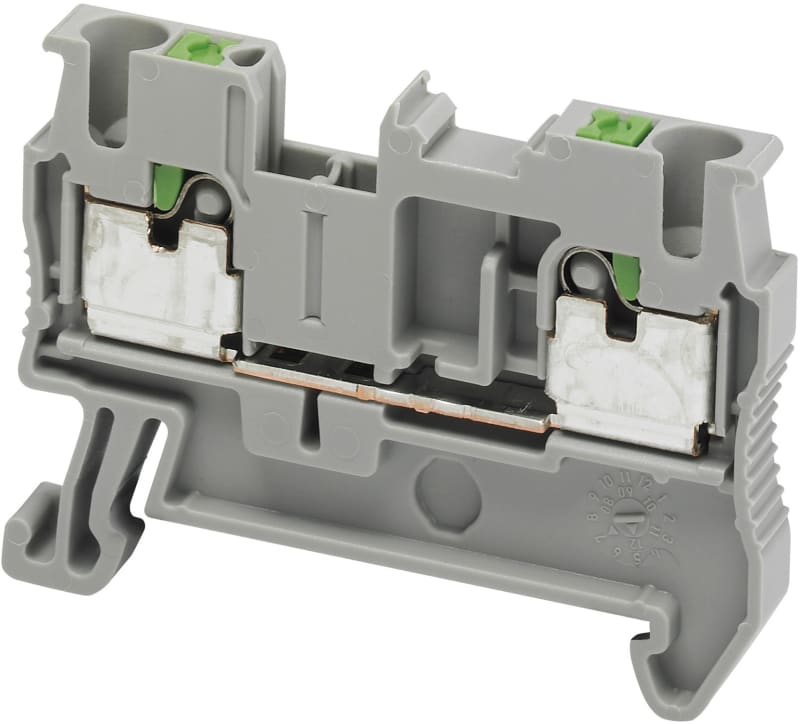 Schneider Electric NSYTRP22 Linergy TR Push-In Feed-Through Terminal Block 2.5 mm² Grey 2-Position