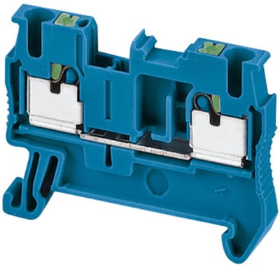 Schneider Electric NSYTRP22BL Linergy TR Push-In Feed-Through Terminal Block 2.5 mm² Blue 2-Position