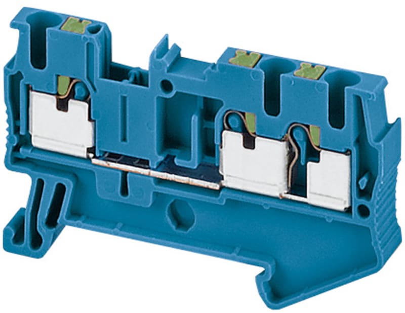 Schneider Electric NSYTRP23BL Linergy TR Push-In Terminal Block 2.5 mm² Blue 3-Point