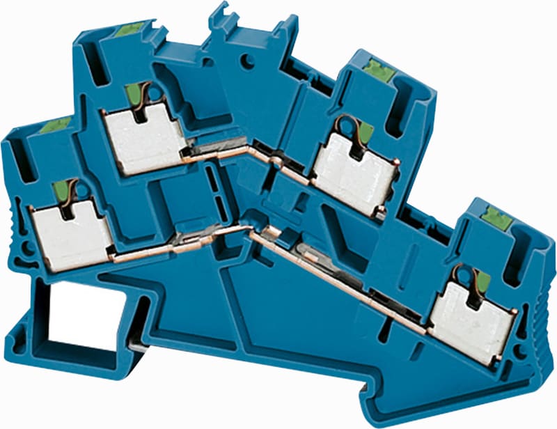Schneider Electric NSYTRP24DBL Linergy TR Push-In Terminal Block 2.5 mm² Blue 4-Point