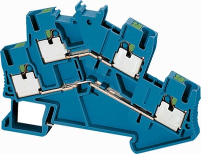 Schneider Electric NSYTRP24DBL Linergy TR Push-In Terminal Block 2.5 mm² Blue 4-Point