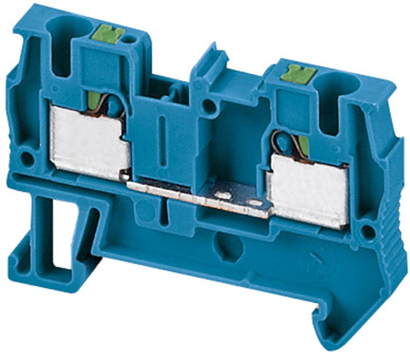 Schneider Electric NSYTRP42BL Linergy TR Push-In Feed-Through Terminal Block 4 mm² Blue 2-Position