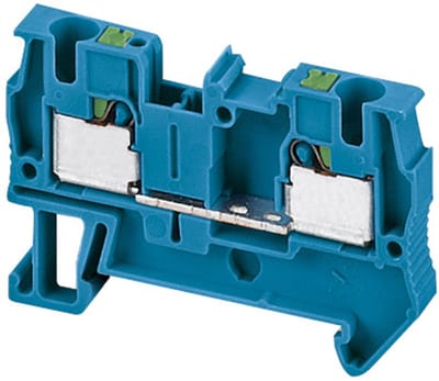 Schneider Electric NSYTRP42BL Linergy TR Push-In Feed-Through Terminal Block 4 mm² Blue 2-Position