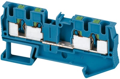 Schneider Electric NSYTRP44BL Linergy TR Push-In Feed-Through Terminal Block 4 mm² Blue 4-Position