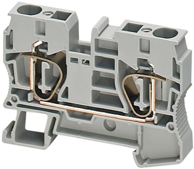 Terminal block, spring 10mm² grey 2P